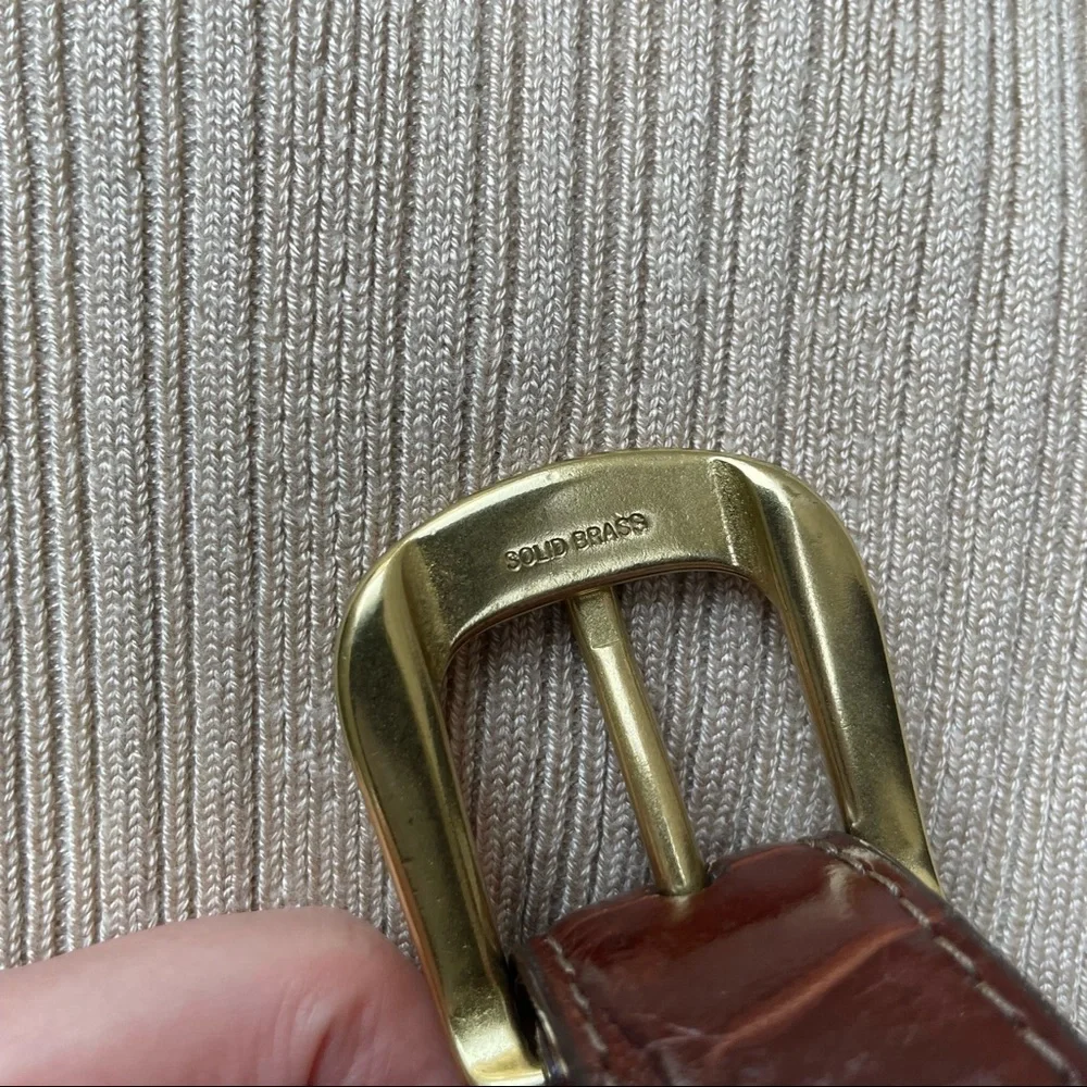 Vintage navy blue/gold with leather Brighton stretchy belt